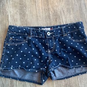 SO polka dot Jean shorts